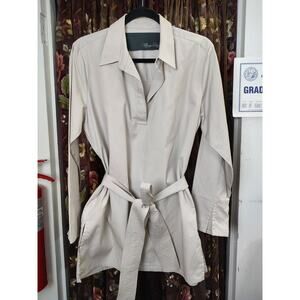 Claridge & King Cotton Tunic Beige Belted $198 New Size Large